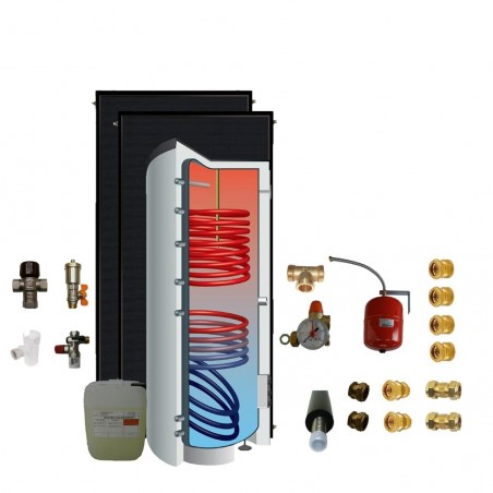 Kit chauffe-eau solaire thermosiphon ballon vertical 300 litres