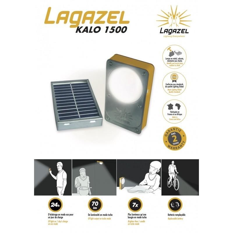 Lampe solaire Lagazel Kalo 1500 Lampe solaire Lagazel Kalo 1500