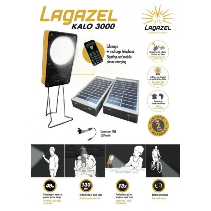 Lampe solaire Lagazel KALO 3000 description