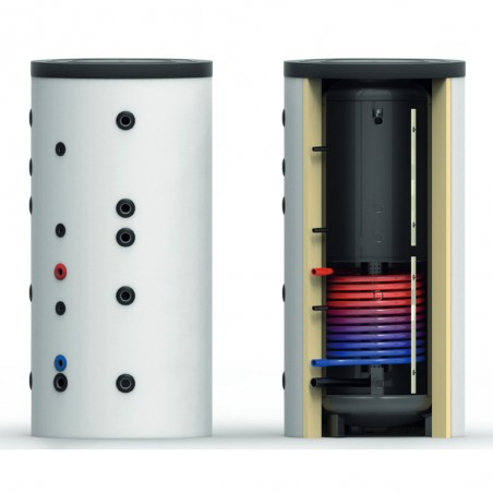 Ballon tampon stratifié BTSPS 300L un échangeur solaire et stratification pour chauffage plancher chauffant et radiateurs