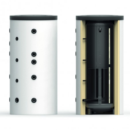 Ballon tampon BTSPS 2000L - Système de stratification pour chauffage radiateurs et plancher chauffant - Sans échangeur solaire