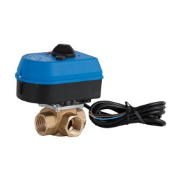 Servomoteur avec vanne mélangeuse 3 voies en laiton - Résistant au glycol