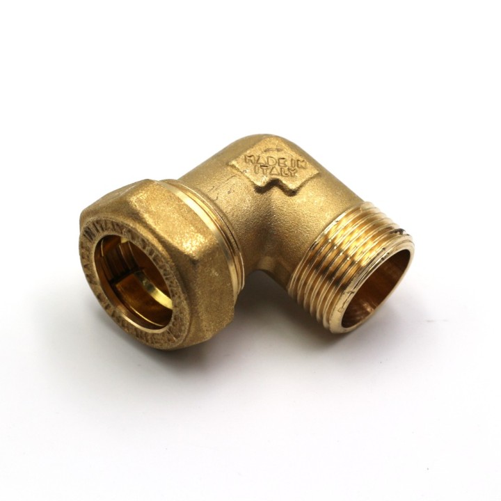 Raccord rapide à compression pour inox annelé mâle coudé