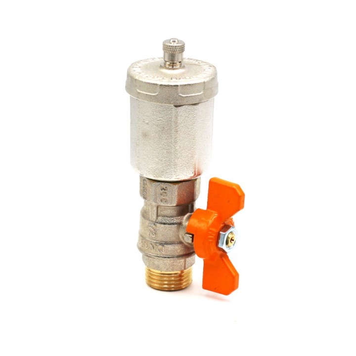 Purgeur solaire automatique avec vanne quart de tour 1/2\" mâle 180°C
