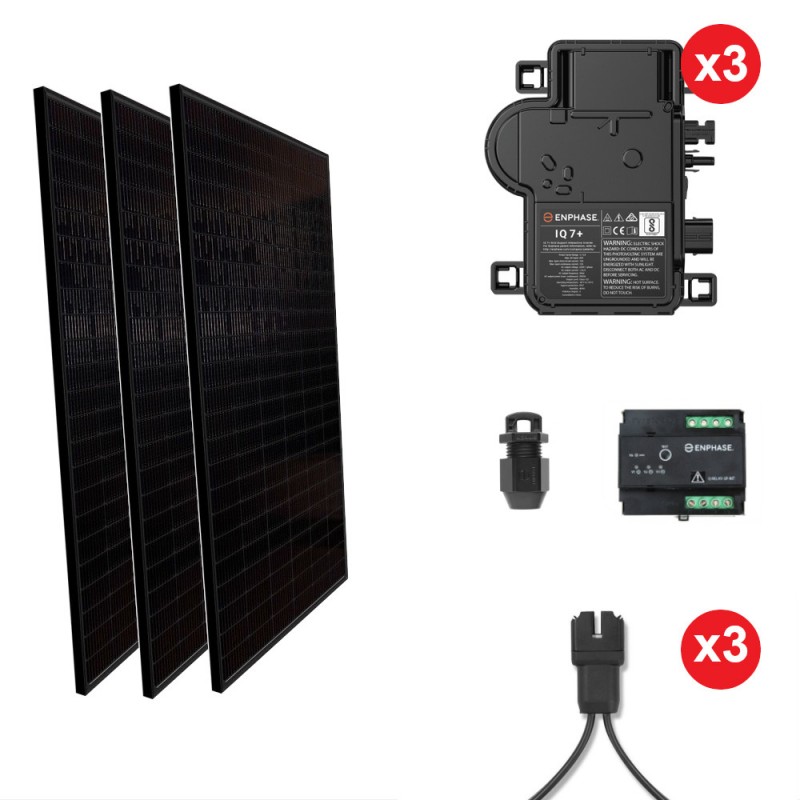 Kit solaire autoconso 3 panneaux - micro-onduleur IQ Relay