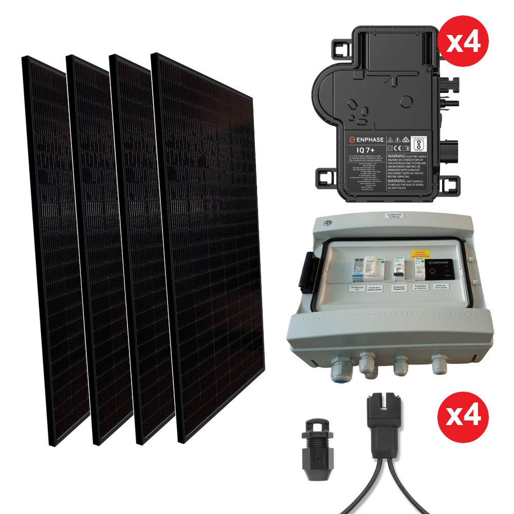 Kit solaire autoconso 4 panneaux - micro-onduleur IQ Relay