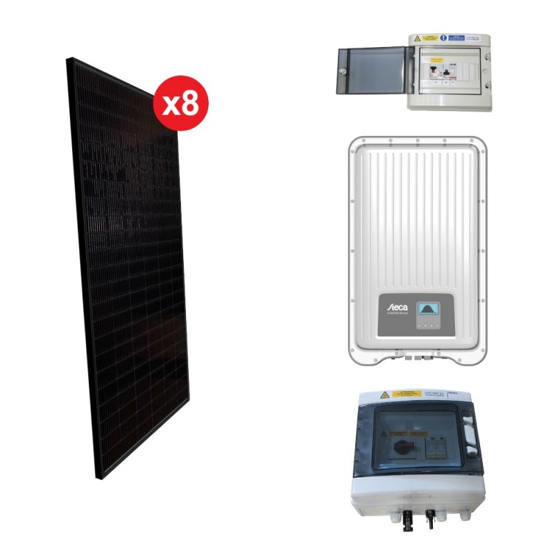 Kit solaire autoconso 8 panneaux - onduleur Steca