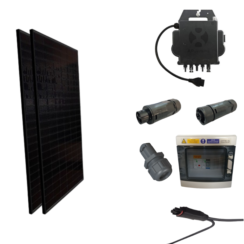 Kit solaire autoconso 2 panneaux - micro-onduleur