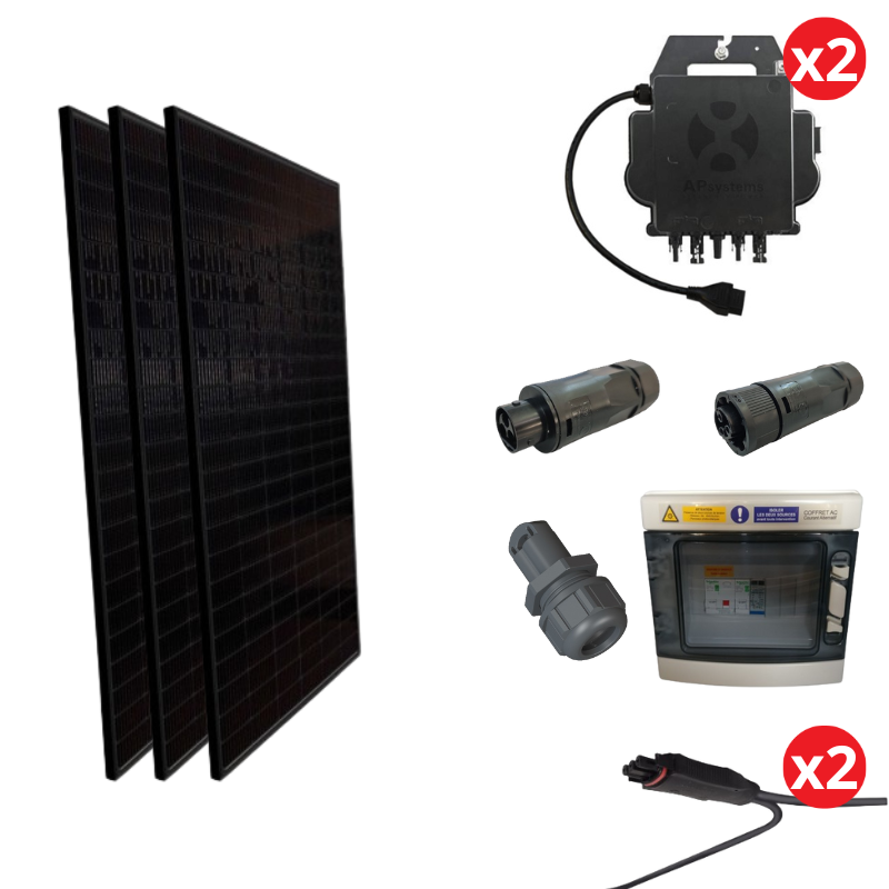 Kit solaire autoconso 3 panneaux - micro-onduleur