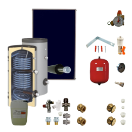 Kit thermosiphon ballon 150 litres simple échangeur et un panneau de 2m²