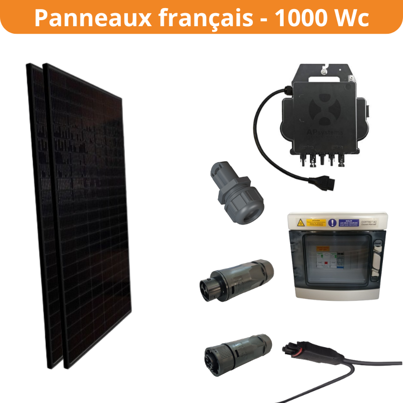 Kit solaire autoconso 2 panneaux - micro-onduleur  coffret AC