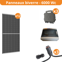 Kit solaire autoconso éco triphasé 12 panneaux biverre - micro-onduleur