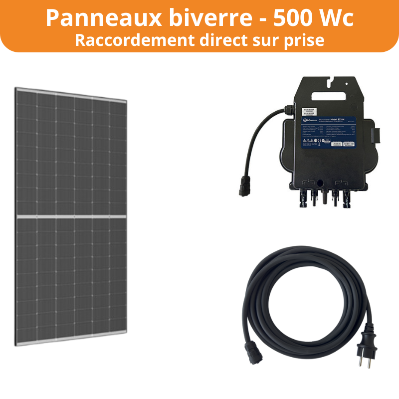 Kit solaire autoconso éco 1 panneau - raccordement direct sur prise