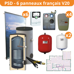 Kit plug and play Chauffage solaire PSD 80m² / ECS 300L