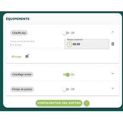 interface réglage appareil