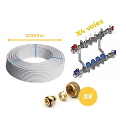 Kit plancher chauffant 50m² multicouche collecteur inox