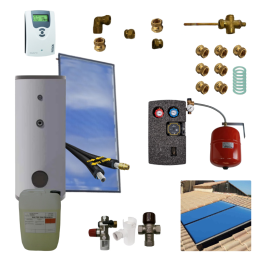 Kit chauffe-eau solaire plug & play 200L avec 1 panneau de 2,5m² fabriqué en France (avec ETAS)