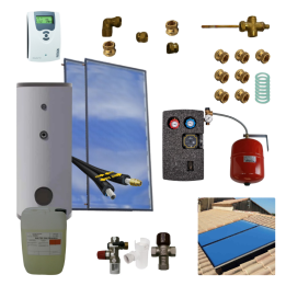 Kit chauffe-eau solaire plug & play 300L avec 2 panneaux de 2 m² fabriqués en France (avec ETAS)