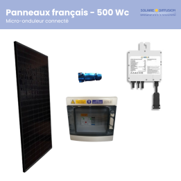 Kit solaire autoconso 1 panneau - micro-onduleur connecté - coffret AC