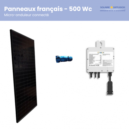 Kit solaire autoconso 1 panneau - micro-onduleur connecté - coffret AC