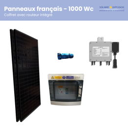 Kit solaire autoconso 2 panneaux - micro-onduleur connecté - coffret AC avec routeur