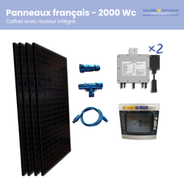 Kit solaire autoconso 4 panneaux - micro-onduleur connecté - coffret AC avec routeur