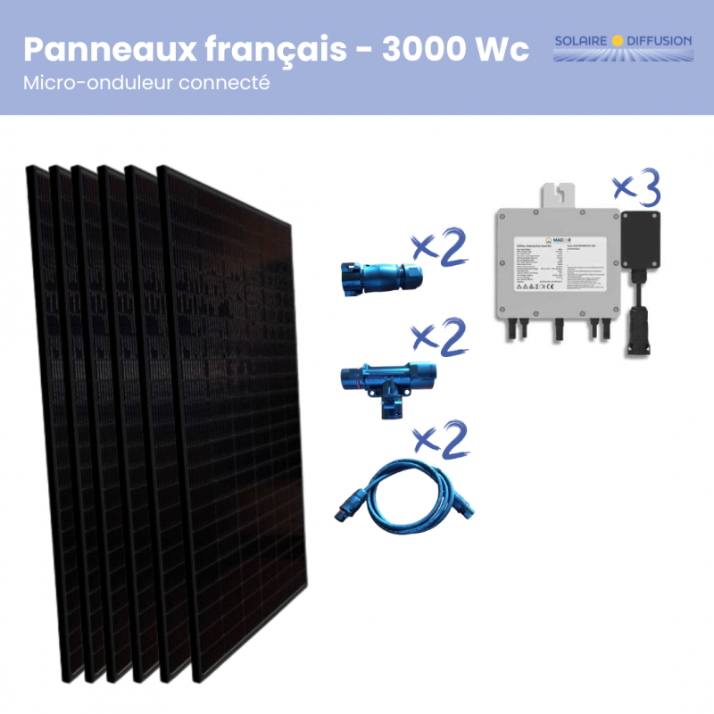 Kit solaire autoconso 2 panneaux - micro-onduleur connecté Kit solaire autoconso 2 panneaux - micro-onduleur connecté